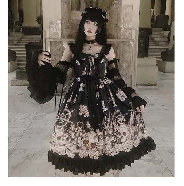 楽天市場】クラロリ ロリータ 姫袖 ロングドレス キャミ ワンピース