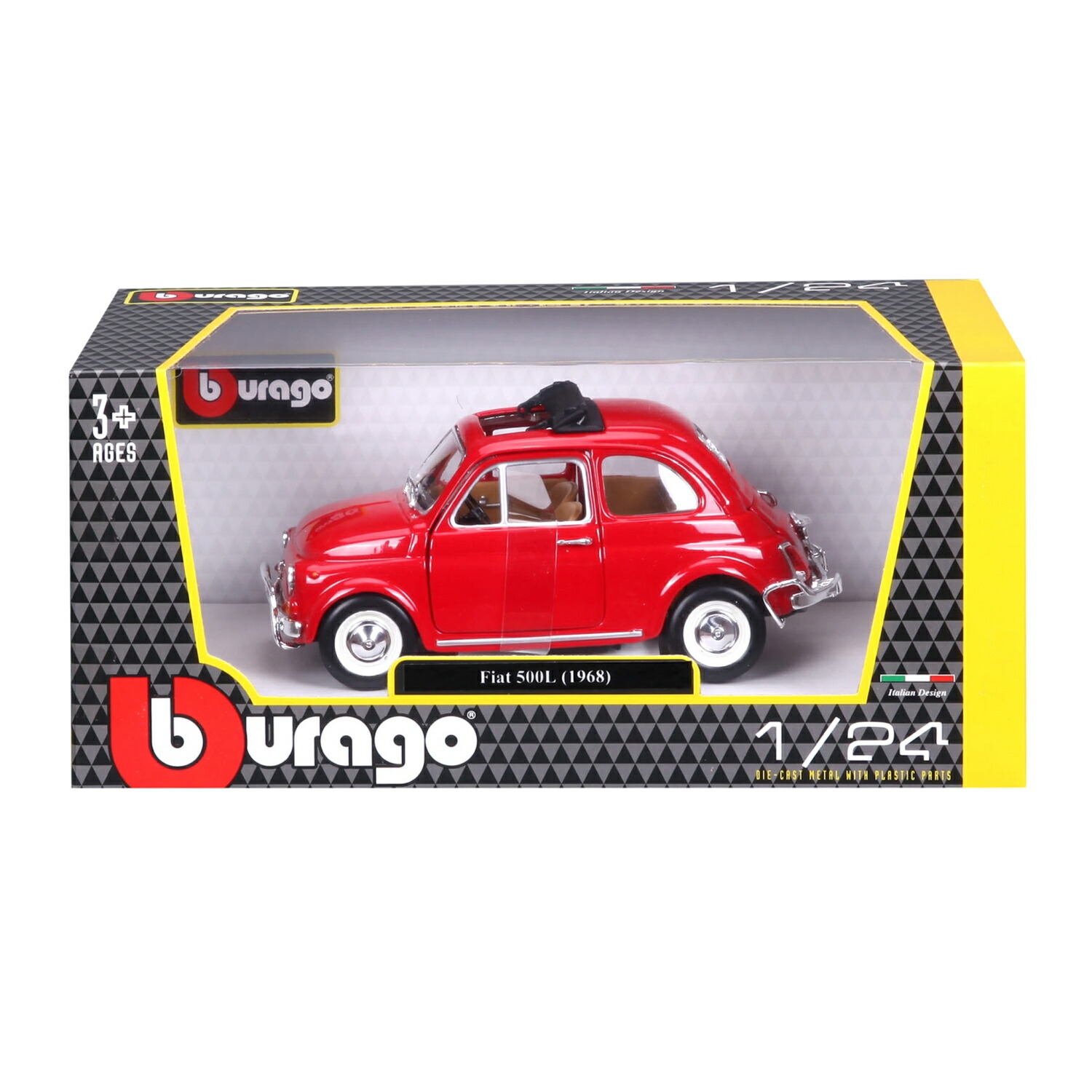 楽天市場】ミニカー 1/21 Bburago フィアット 500L 1968 レッド
