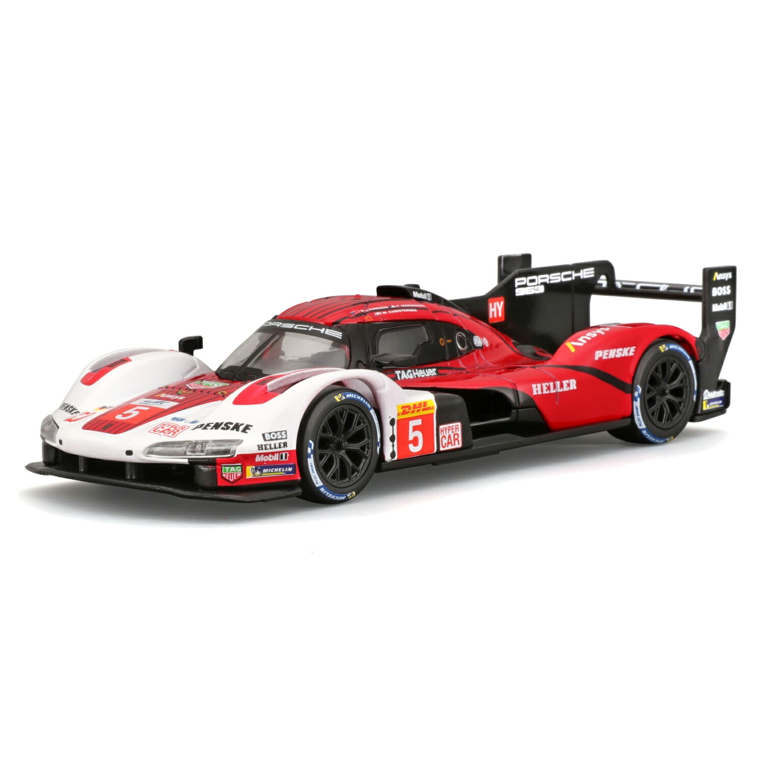 楽天市場】ミニカー 1/43 Bburago ポルシェ 963 #5 ホワイト レッド