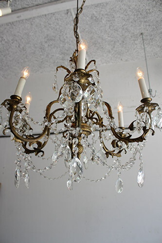 楽天市場】【中古】アンティーク シャンデリア | キャンドル プリズム