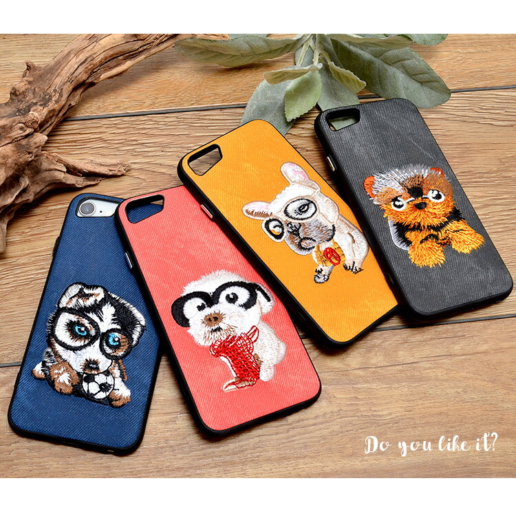 楽天市場】【スーパーSALE半額】 iPhoneケース刺繍ドッグケース iphone