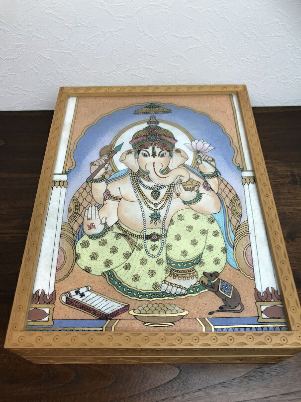 ガネーシャの絵画 作者Ray 額入れ ガネーシャの絵画 作者Ray 額入れ