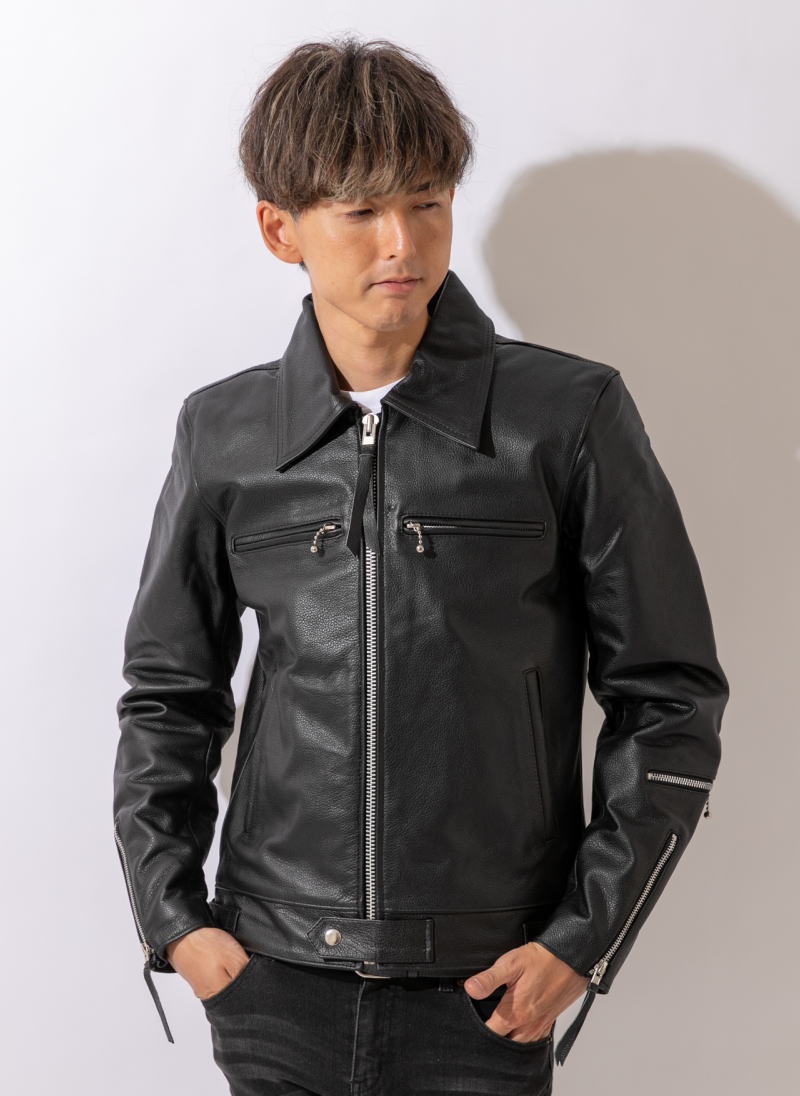 楽天市場】革ジャン メンズ 本革 シングルライダースジャケット UK