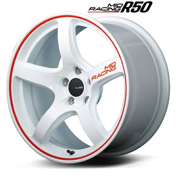 楽天市場】18×8.5J インセット +45 5H120 ホワイトマルカサービス MID