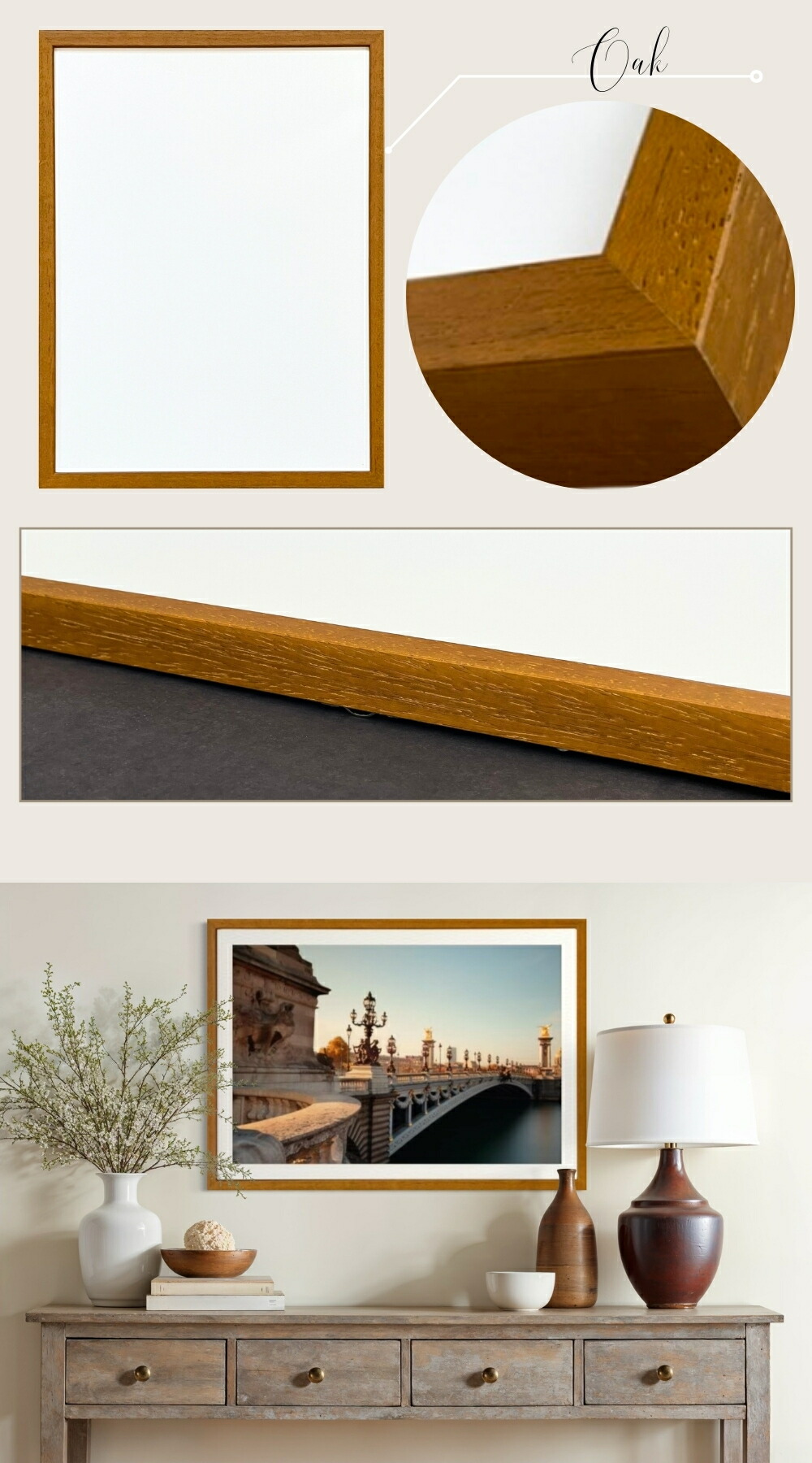 楽天市場】ポスターフレーム 50×70cm 木製 日本製 オーク 無垢材 天然