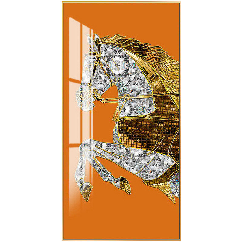 楽天市場】壁画 掛絵 馬 アートパネル アートフレーム ゴールド調 絵画