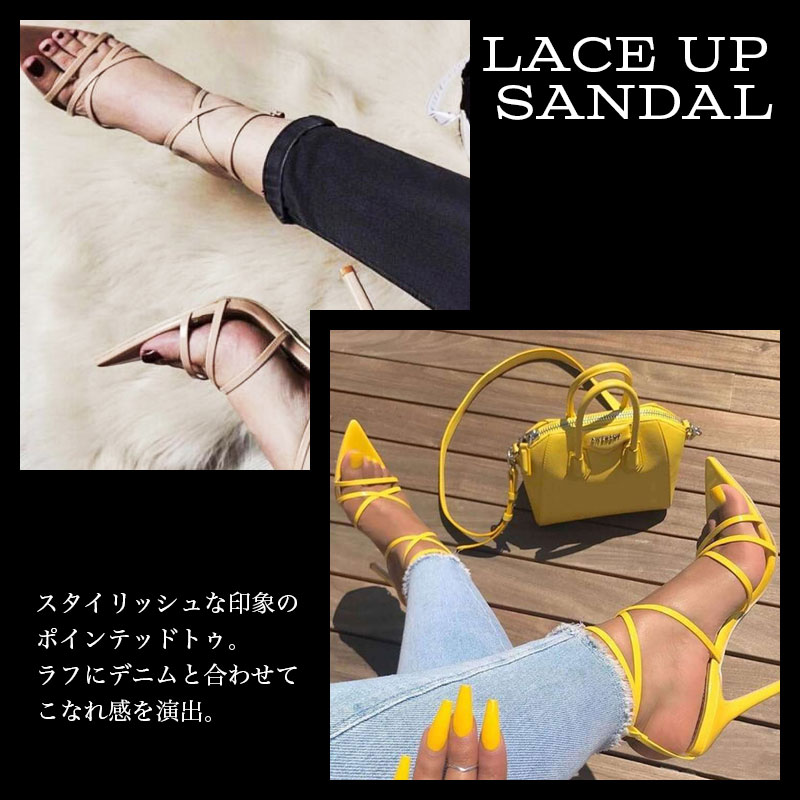 楽天市場】【送料無料】レースアップ サンダル レディース ミュール