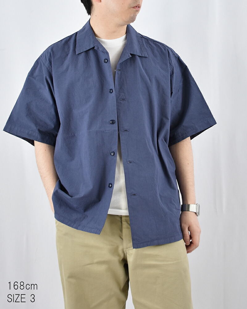 楽天市場】ORCIVAL ガーメントダイ ポプリン オープンカラー 半袖