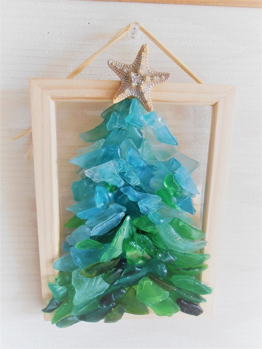 楽天市場】天然素材 ハンドメイド クリスマスツリー シーグラス フォト