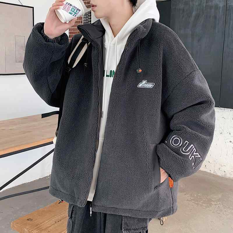 楽天市場】ボアジャケット メンズ 冬 アウター 白 黒 グレー ロゴ