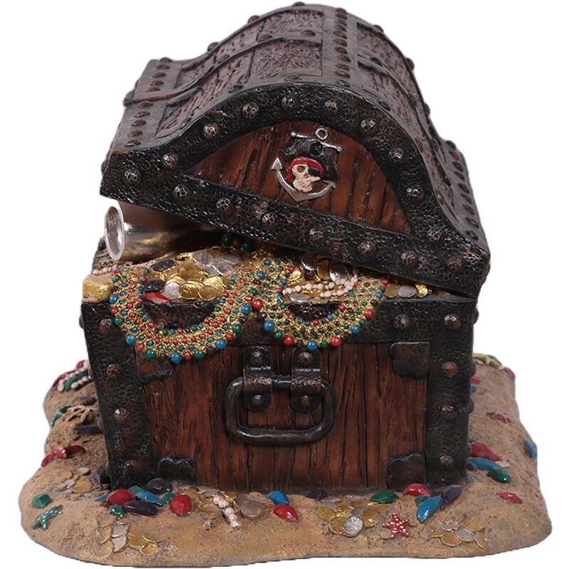 楽天市場】FRPオブジェ 浜辺に打ち上げられた海賊の宝箱置物 人物 人形