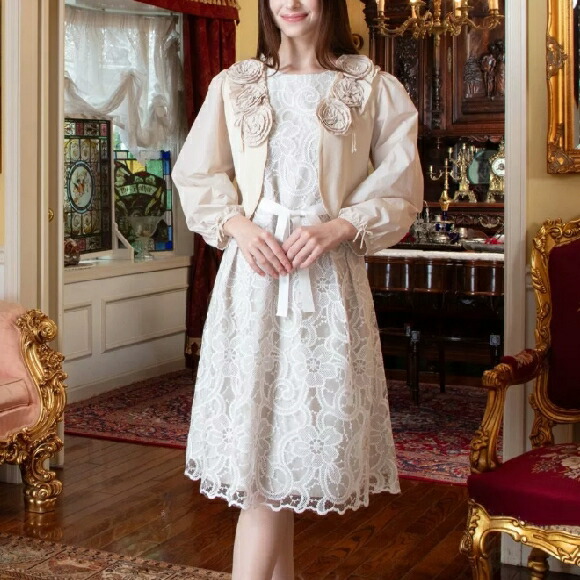 楽天市場】スーパービューティー カーディガン タフタ 袖＆花モチーフ