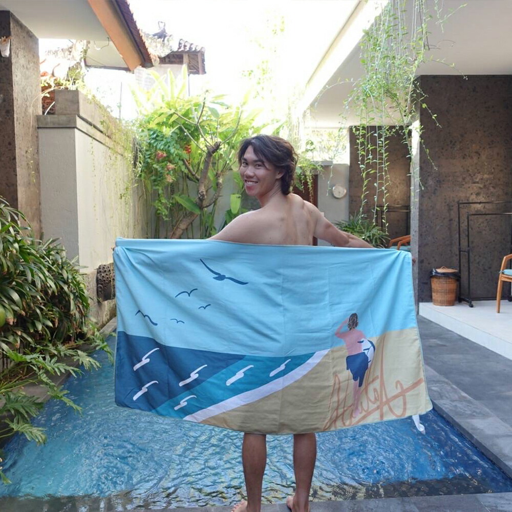 楽天市場】新井洋人モデル ビーチタオル 速乾 マイクロファイバー バス