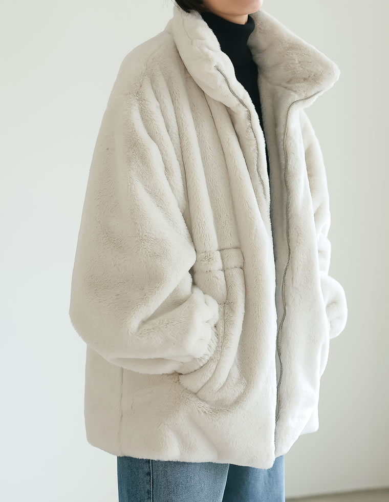 楽天市場】【SPECIAL FAIR】ハイネックドロスト付きフェイクファー