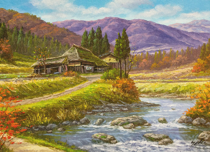 楽天市場】関 健造 「 山村清流 」 油絵 油彩画 F6 ( 6号 ) : 内田画廊
