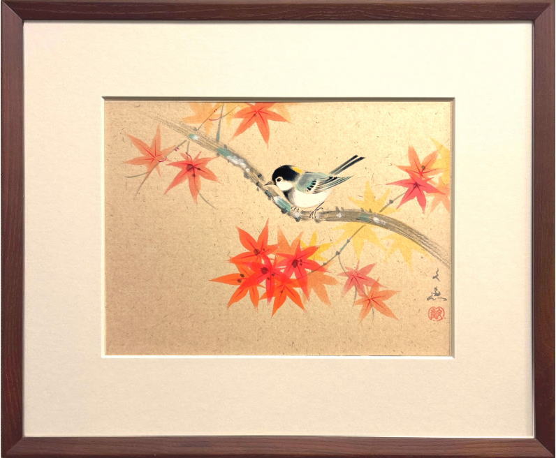 楽天市場】中谷文魚「 紅葉 」 日本画 額装 四つ切サイズ : 内田画廊