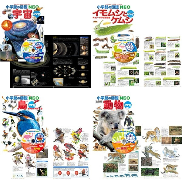 楽天市場】小学館の図鑑NEO ドラえもん DVD付 14冊セット 昆虫/動物/魚