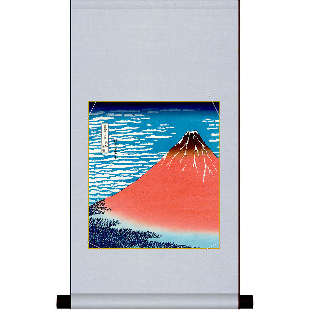 楽天市場】色紙掛け軸セット 浮世絵版画 葛飾北斎 赤富士縁起物 開運