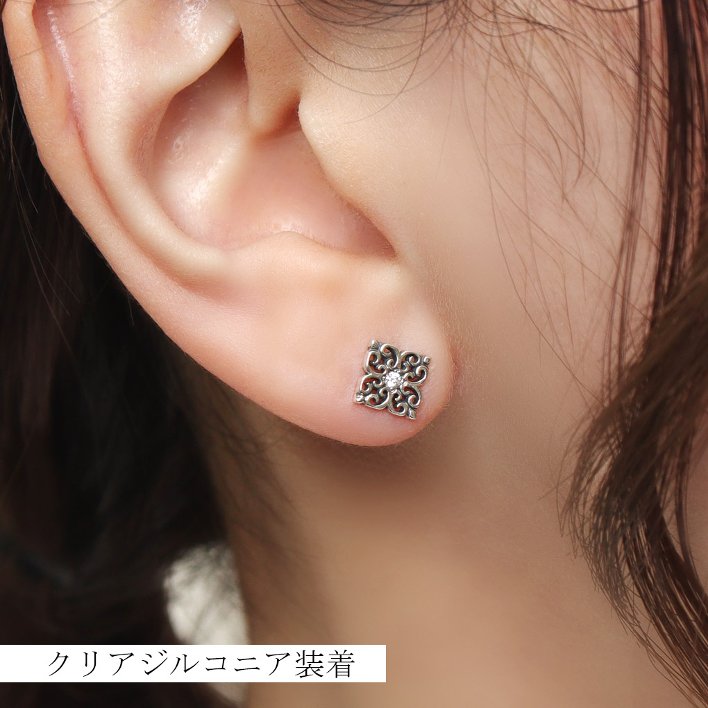 楽天市場】選べる16種類 アラベスク スクエア ピアス 1P 片耳用