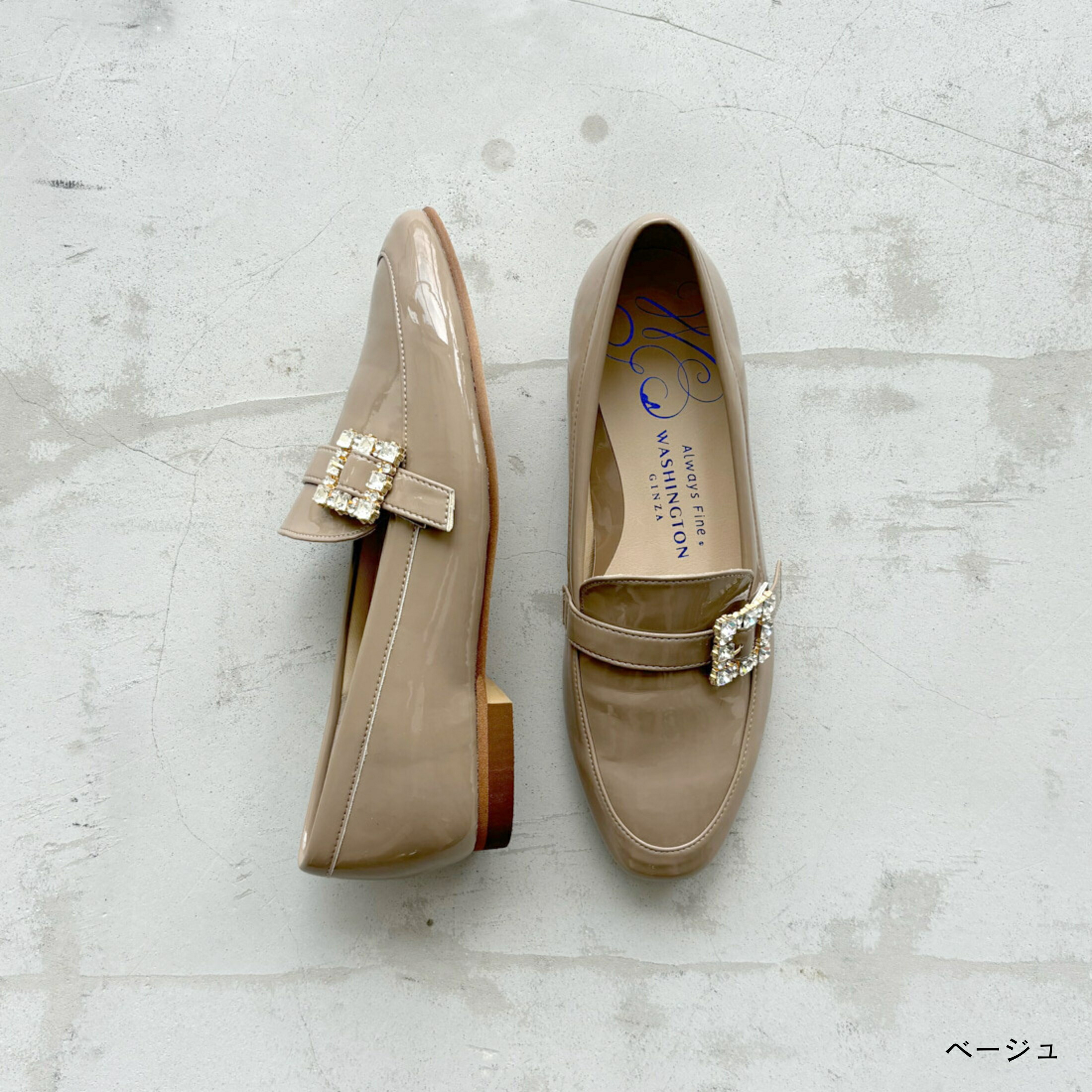 楽天市場】ローファー フラット 晴雨兼用 ビジュー バックル オフィス