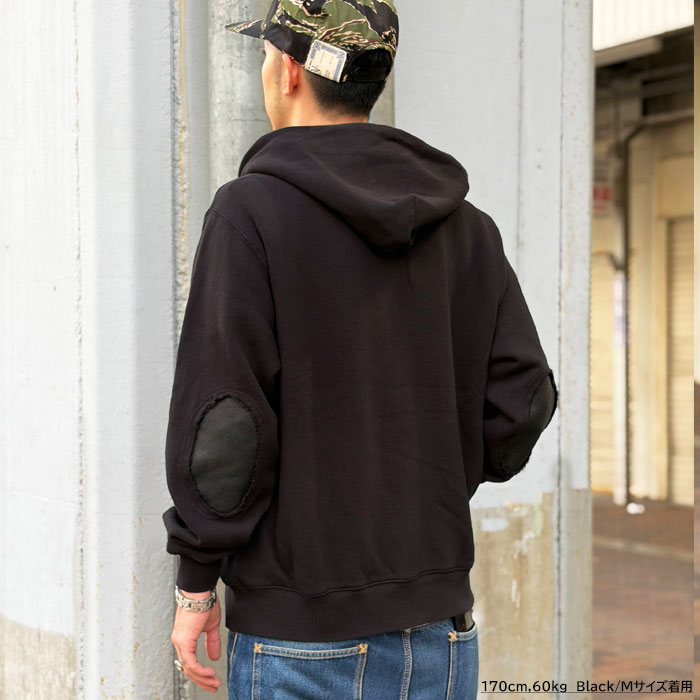 楽天市場】782-5231003 Schott LEATHER ELBOW PATCH ZIP HOODED SWEAT