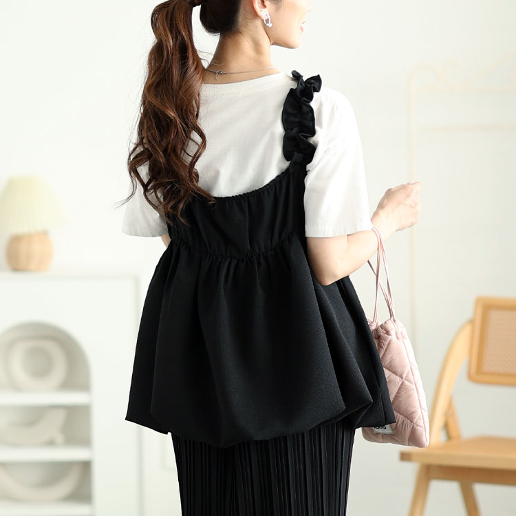 楽天市場】大きいサイズ レディース トップス キャミソール フリル肩紐