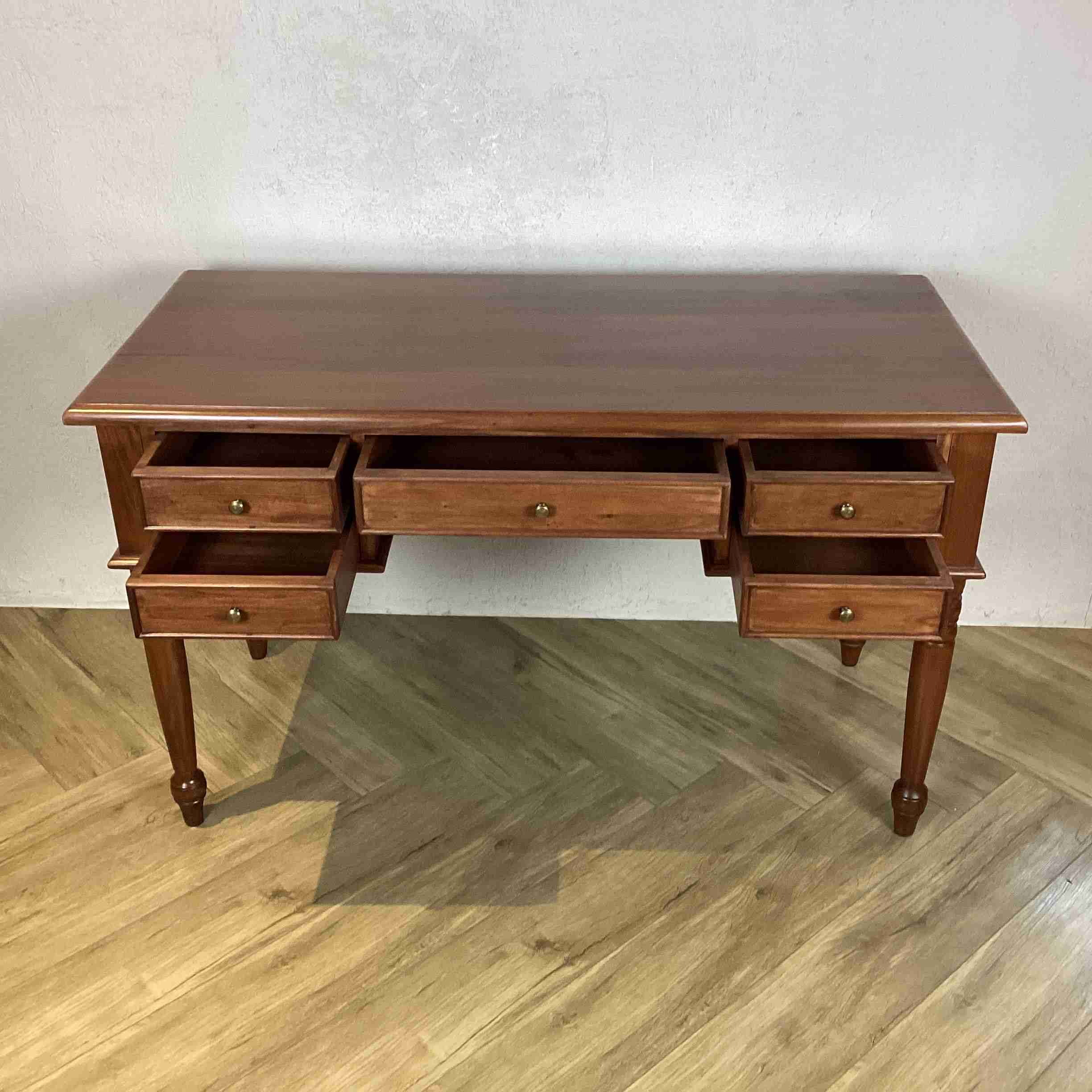 楽天市場】アンティーク調 マホガニー デスク テーブル 幅130cm