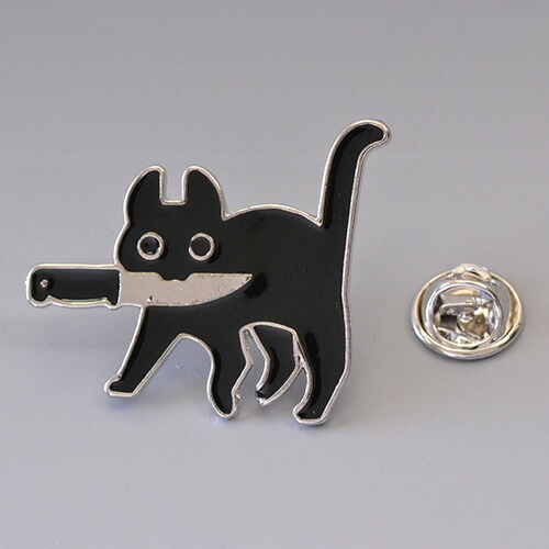 楽天市場】ブローチ 猫 ねこ クロネコ 黒猫 ナイフを持ったちょっと