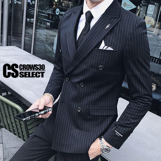楽天市場】スーツ メンズ ホストスーツ 3P スリーピース ストライプ