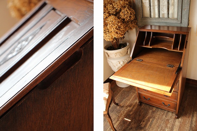 楽天市場】英国アンティークスタイル 小振りなライティングビューロー