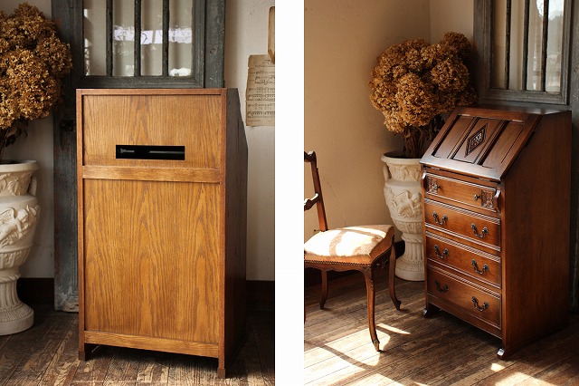 楽天市場】英国アンティークスタイル 小振りなライティングビューロー