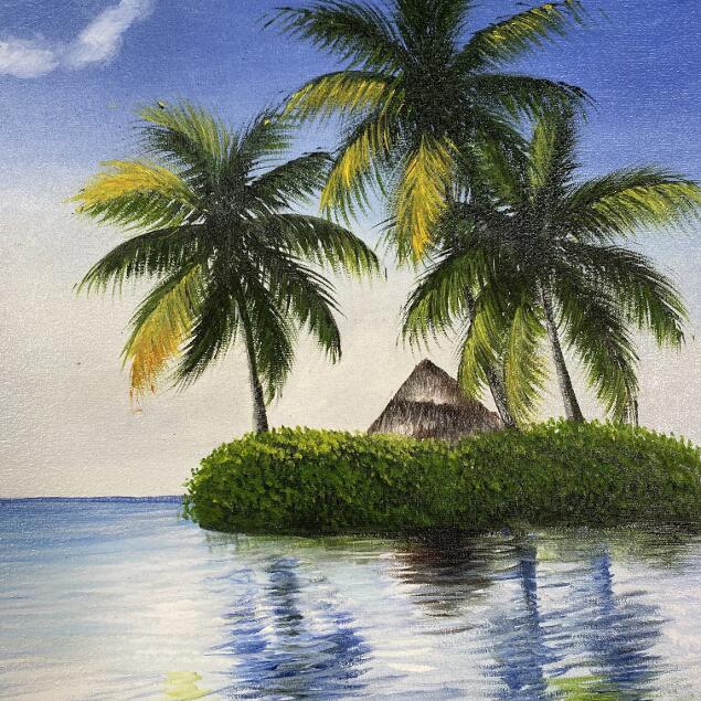 絵画バリ島ヤシの木と海 No.0507 絵画バリ島ヤシの木と海 No.0507 絵画