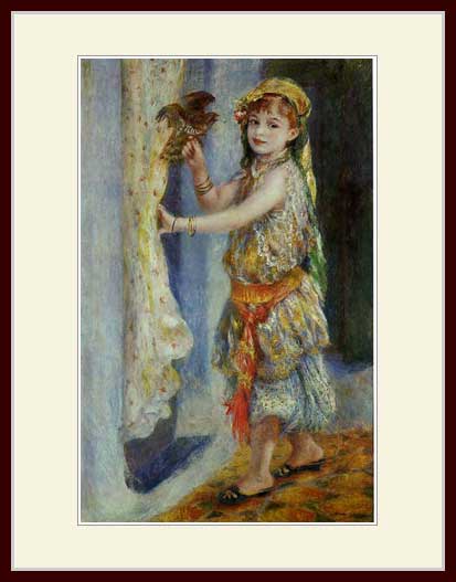 ルノアール オリジナル版画タイトル「鷹を持つ少女」限定数300/72