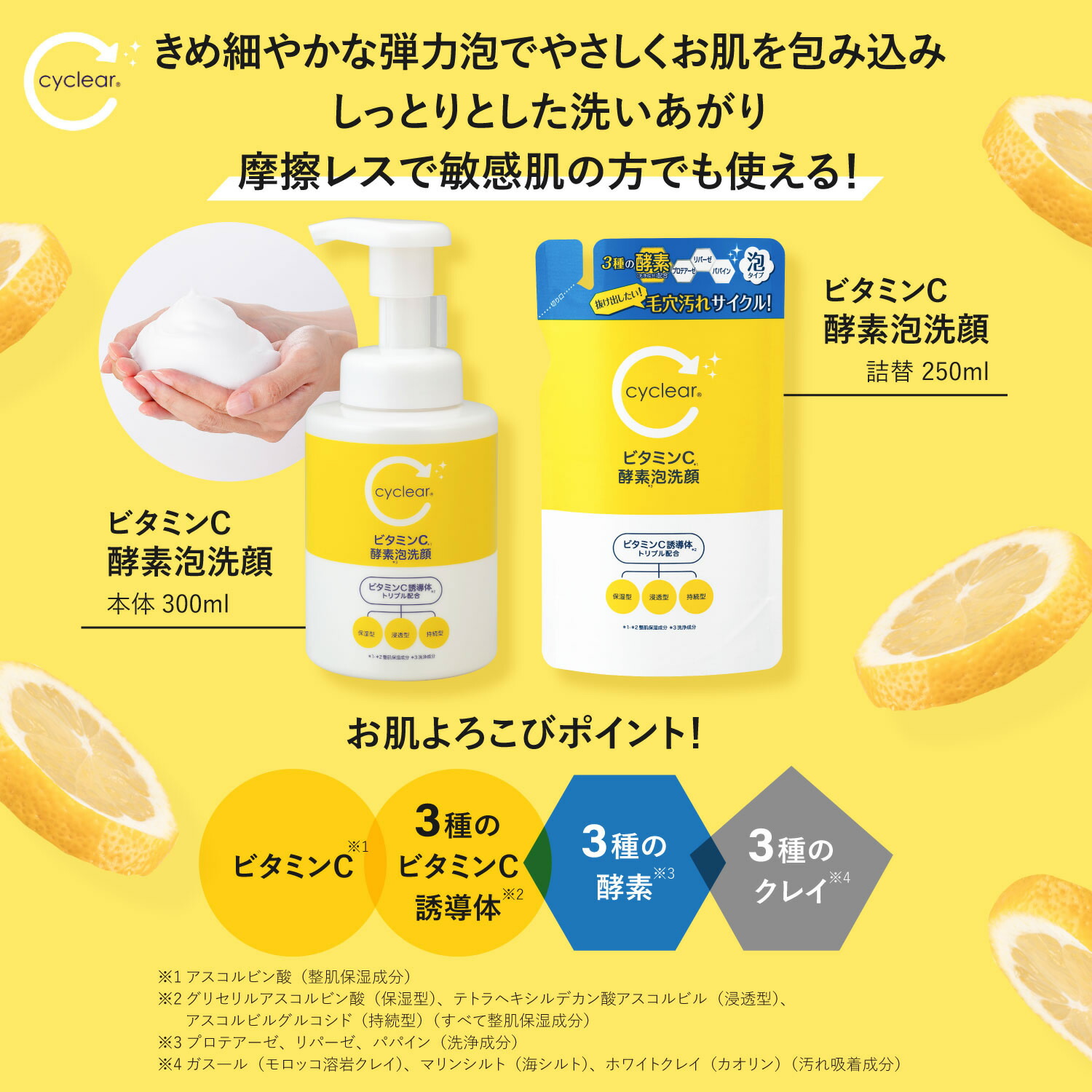楽天市場】【10％OFF☆SALE】【公式】 cyclear ビタミンC 酵素泡洗顔