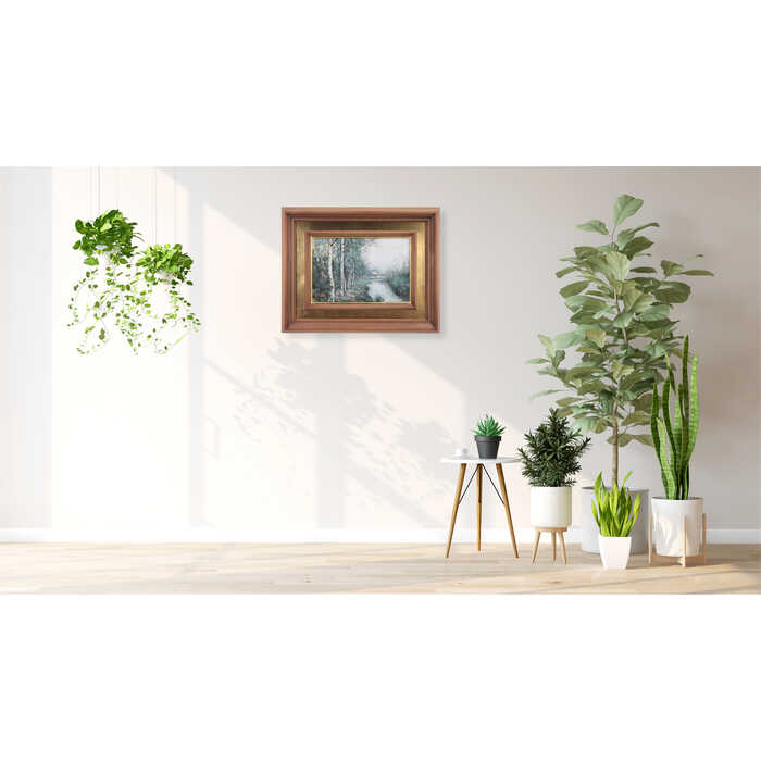 楽天市場】絵画 佐藤あつ子 油絵・油彩画 『白樺並木』 家 川 木 林