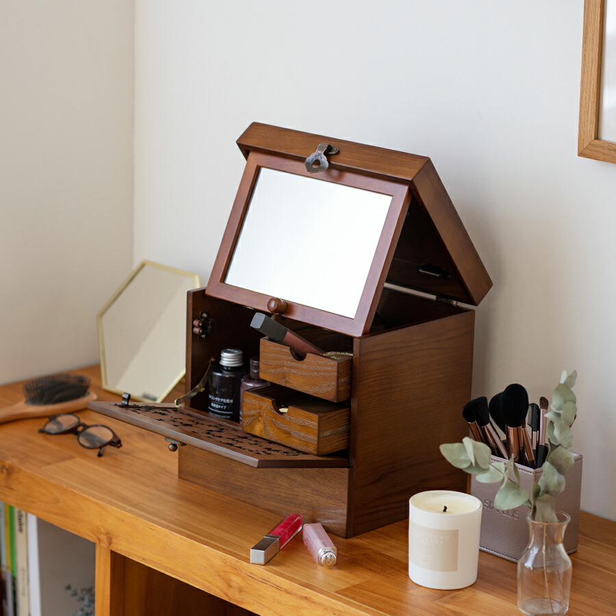 楽天市場】メイクボックス 【ナチュメイプル】木製コスメ収納ボックス