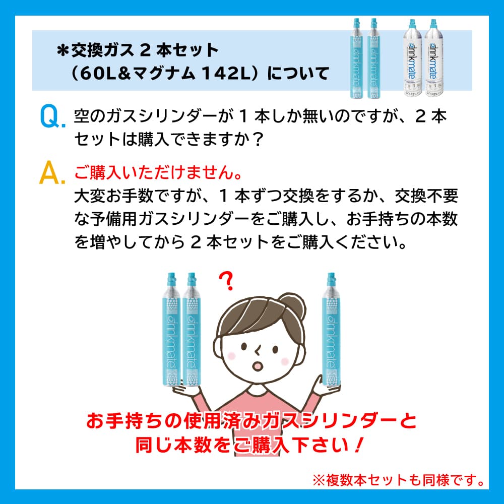楽天市場】ドリンクメイト マグナム 交換ガスシリンダー 2本セット