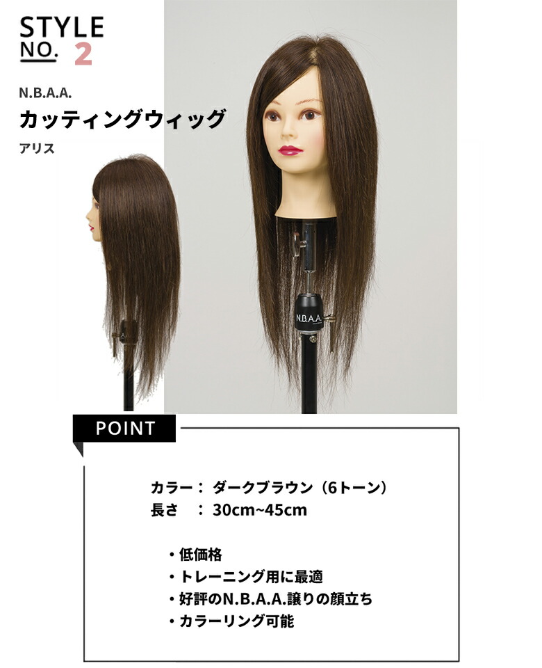 楽天市場】N.B.A.A アップウィッグ2【ブロンド】人毛100％ 練習用