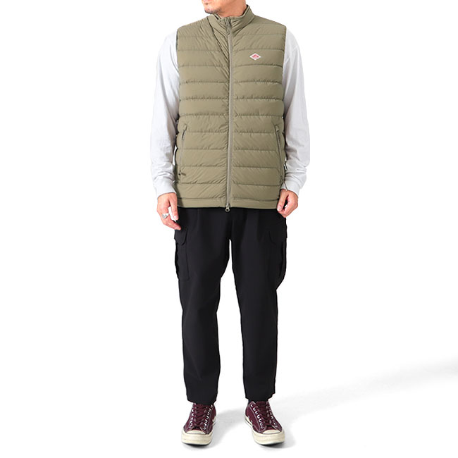 楽天市場】DANTON ダントン ミドル丈 スタンドカラー ダウンベスト DT