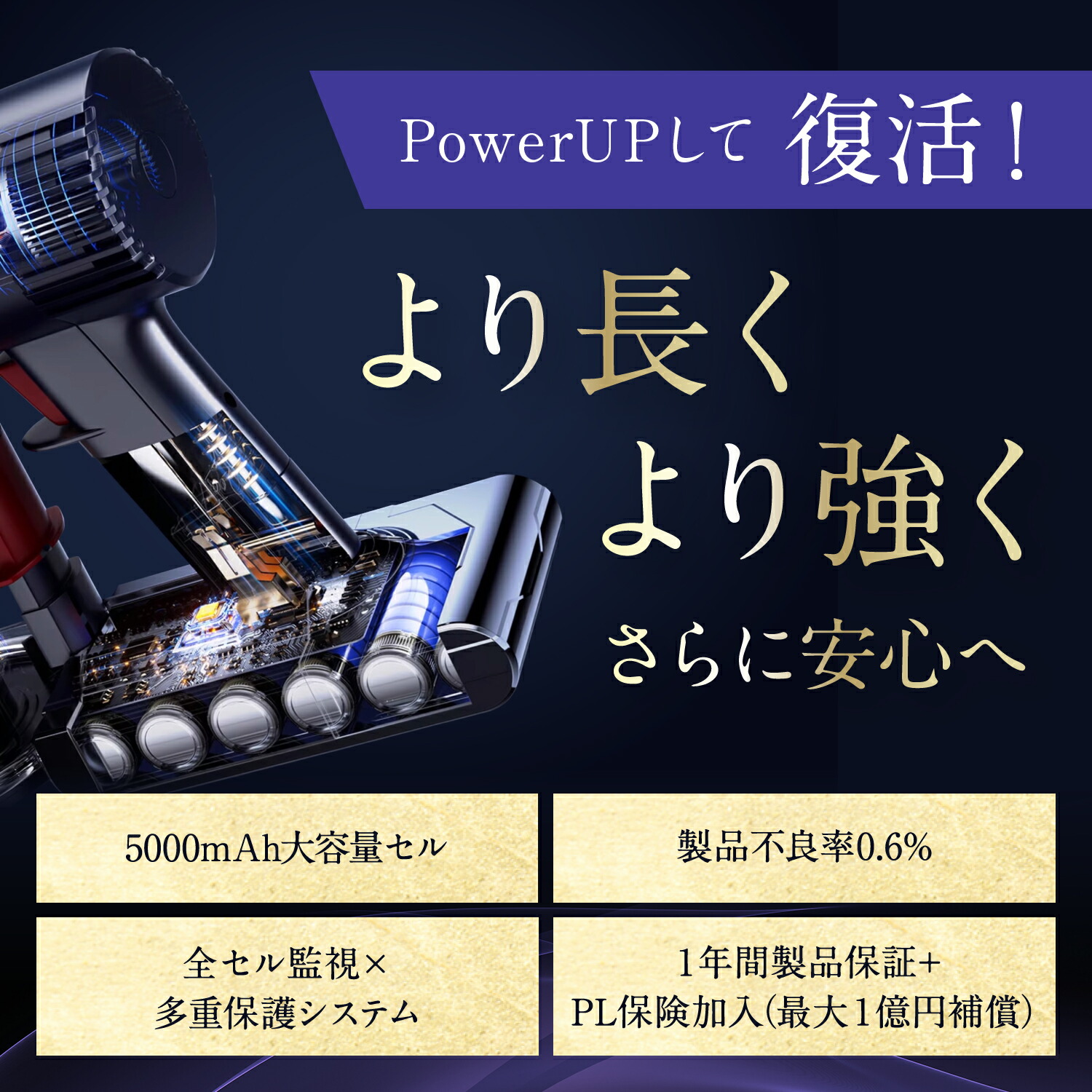 楽天市場】ダイソン v8 バッテリー 大容量5000mAh【PSE適合】【PL保険