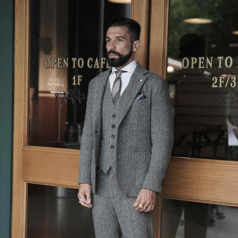 楽天市場】ジャケット メンズ 秋冬 ヘリンボーン 英国風 ウール 大きい