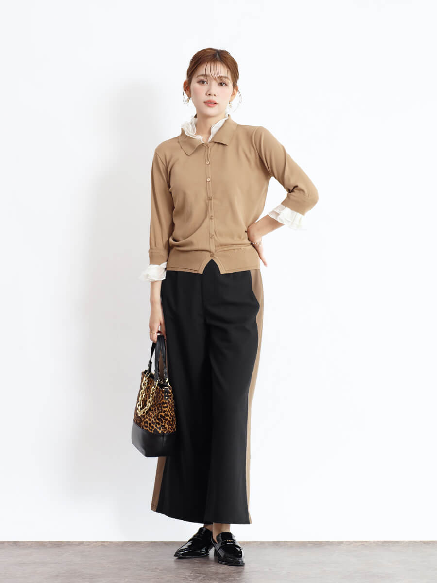 楽天市場】FENNEL フェンネル フリル付きポロ襟カーディガン トップス