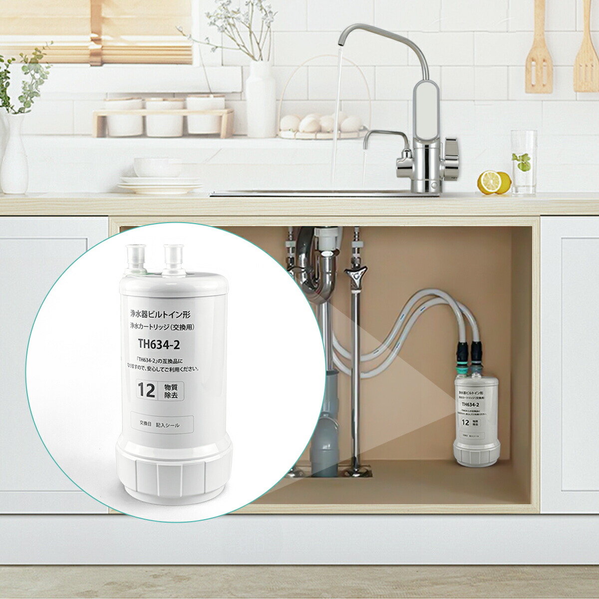 楽天市場】TH634-2 TOTO ビルトイン浄水器 交換用カートリッジ 12物質