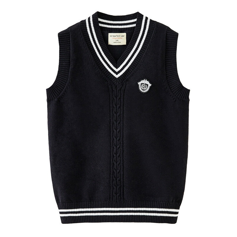 楽天市場】スクールベスト キッズ Vネック ベスト ケーブルニット
