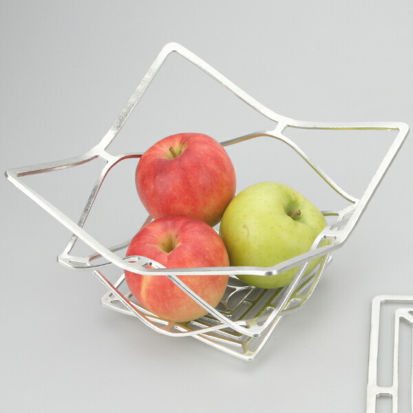 楽天市場】【送料無料】 能作 KAGO スクエア L 本錫 曲がる器 かご