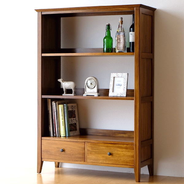 楽天市場】チーク無垢材 本棚 書棚 天然木製 無垢材 オシャレ A4