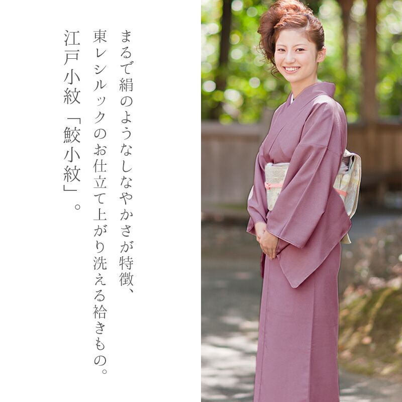 楽天市場】洗える着物 江戸小紋（袷・単衣）鮫小紋 青海波 東レ