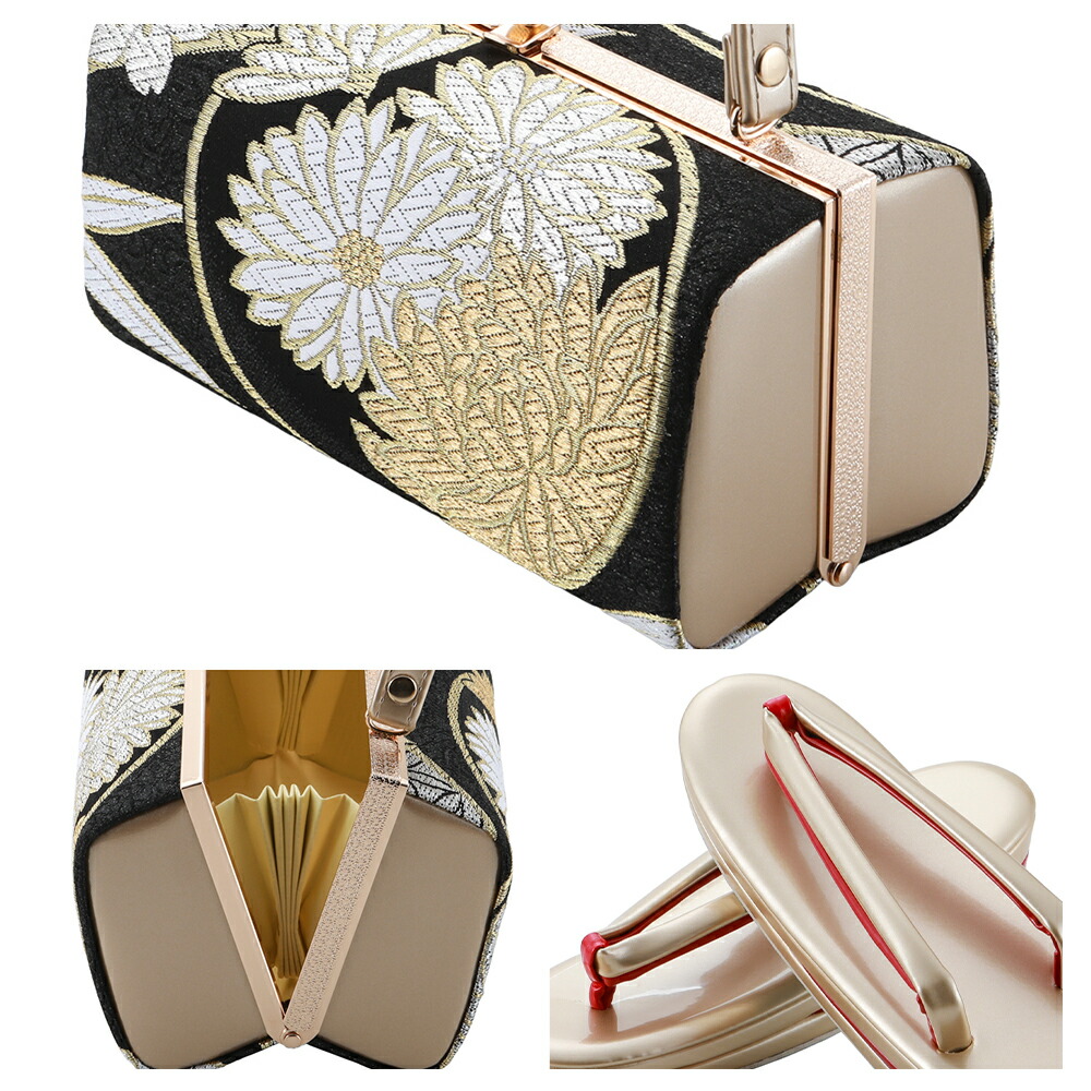 楽天市場】振袖用 くすみカラー 帯地 草履バッグセット フリーサイズ