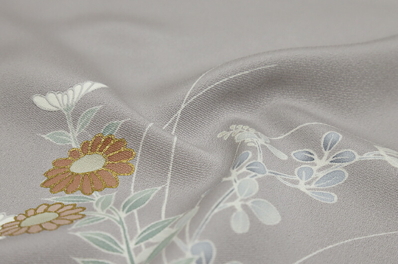 楽天市場】【 中古 】 訪問着 正絹 手描き友禅 灰色 うさぎ お月見