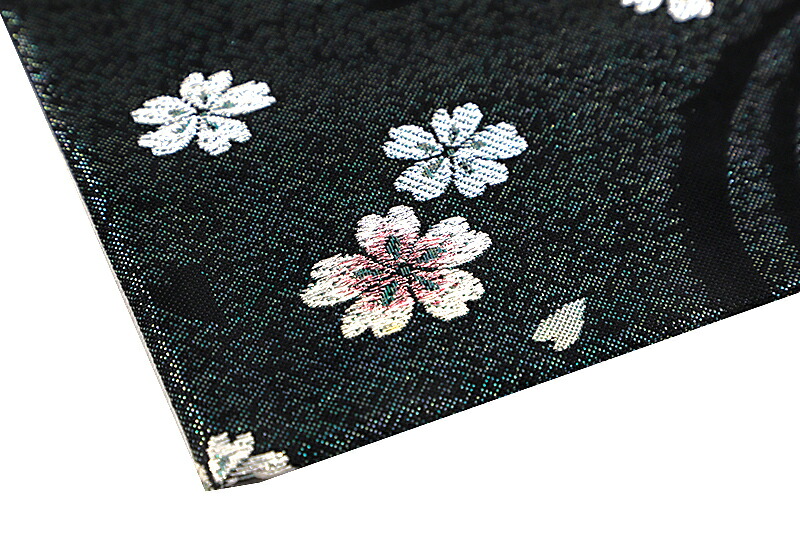 楽天市場】【 中古 】 袋帯 振袖用 リサイクル 正絹 黒 桜 花びら